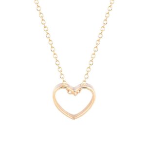 Halsband med hänge - "Heart Outline" Silver / Guld