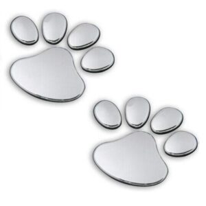 Bildekor stickers tassar hund 3D silver