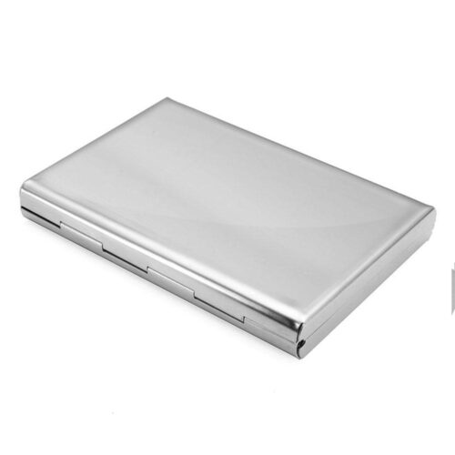 Slät korthållare i rostfritt stål med inredning - Silver
