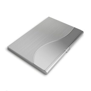 Slimmad korthållare i rostfritt stål "Wave" - Silver