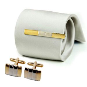 Set Manschettknappar + slipsklämma guld / silver
