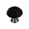 Knoppar 2-pack - Diamant / Kristall Svart med silverfot