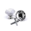 Knoppar 2-pack - Diamant / Kristall med silverfot 20 mm