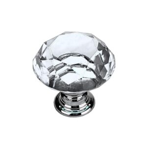 Knoppar 2-pack - Diamant / Kristall med silverfot 20 mm