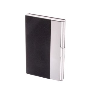 Kortfodral / Korthållare Card Case Stainless / Leather - Svart