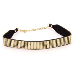 Halsband Choker Studs Bred - Guld / Silver
