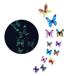 Väggdekoration - 3D-fjärilar i fina färger Självlysande 12 st