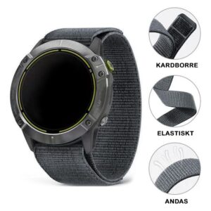 Klockarmband Nylon Flexistrap Smartwatch etc