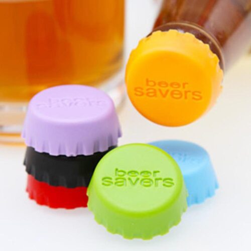 Flaskkork i silikon 6-pack - "Beer Saver" olika färger