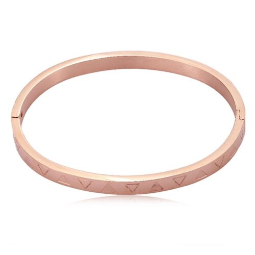 2 st Armband Triangles Link Solid - Rosa Guld