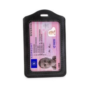 2-pack ID-hållare Korthållare PU Passerkort / ID-kort - Svart