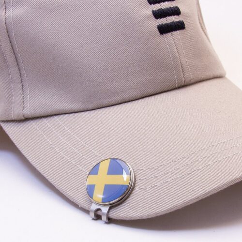 Markeringsknapp för keps - Svenska flaggan