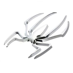 Bildekor / emblem 3D spindel i kromfärgad metall