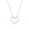 Halsband med hänge - "Heart Outline" Silver / Guld