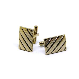 Manschettknappar Rectangle Striped - Guld / Silver