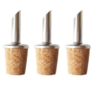 3-pack Droppkork i rostfritt stål och kork